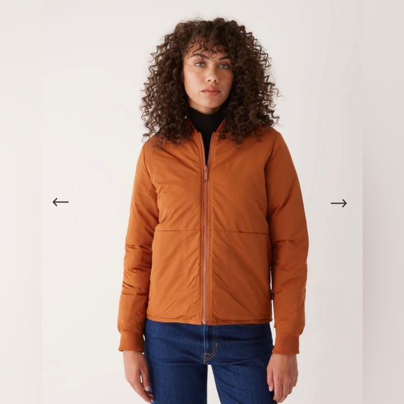 Small Frank And Oak Skyline Reversible Bomber in Orange - NWT - Picture 3 of 6